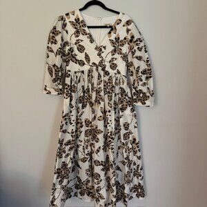 Madgley Mischka Floral Animal Print Short Sleeve Dress Size 6